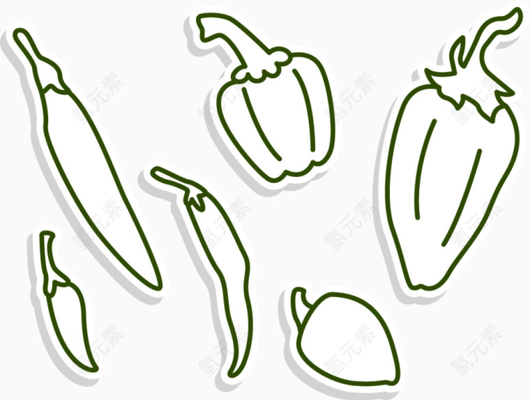 矢量图几个辣椒