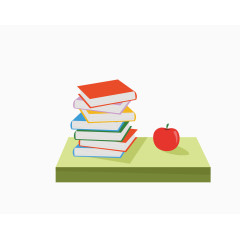 矢量多彩书桌书