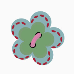 矢量旗袍纽扣蓝色布艺