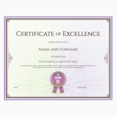 矢量紫色录取书通知书英文