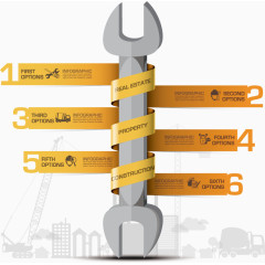 铅笔商务信息图表矢量素材