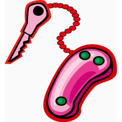 卡通粉色钥匙矢量