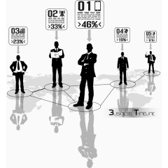 漂浮商务数据分析图表矢量元素