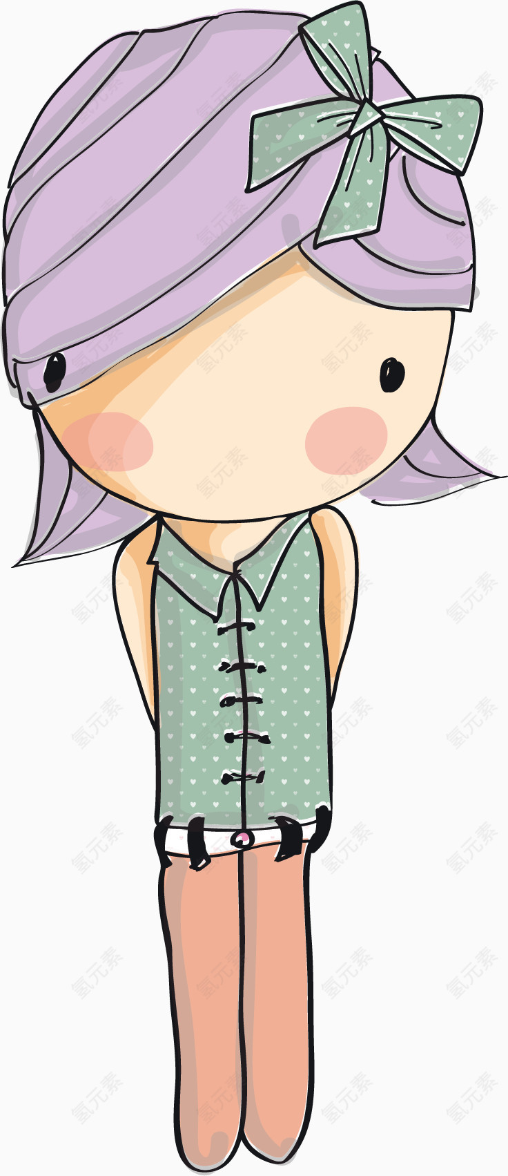 卡通女孩矢量图