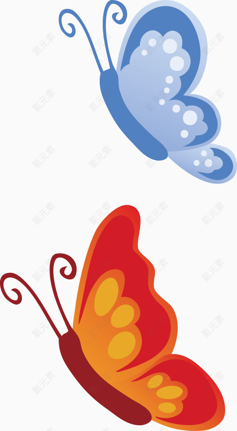 蝴蝶卡通矢量