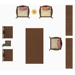 彩平图户型图会议桌办公桌椅子