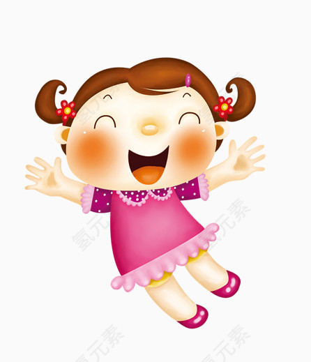 唯美卡通可爱美女欢呼