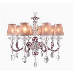 美莎紫色灯臂水晶吊灯十头