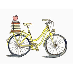 卡通水粉自行车