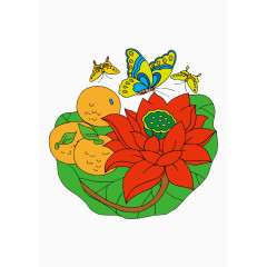 蝶恋花传统矢量刺绣图案