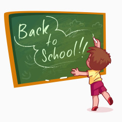 黑板前写字的男孩