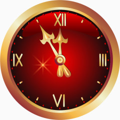 矢量手绘红色钟表