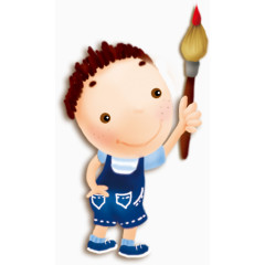 手绘儿童毛笔书法