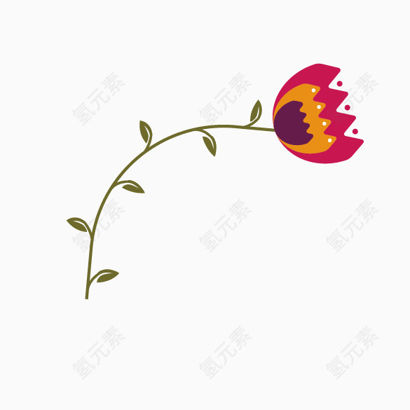 扁平化卡通花朵