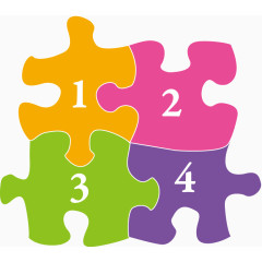 矢量PPT设计拼图形目录图标