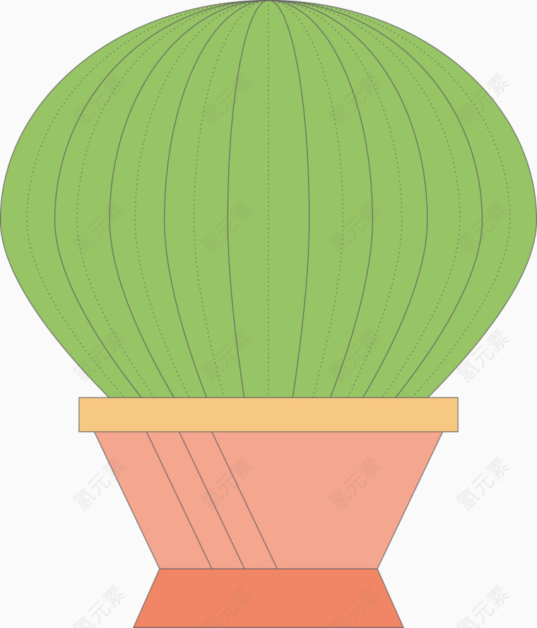 绿色植物盆栽贴纸