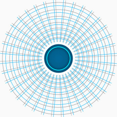 矢量水彩蓝色发射圆环