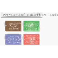 手绘情人节促销吊牌矢量图