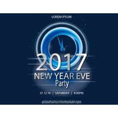 蓝色光效时钟邀请卡