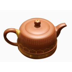 红泥描金字紫砂壶