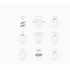 矢量浅色啤酒标签集合