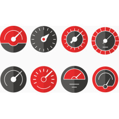 可爱红色汽车仪表盘矢量图