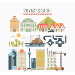 创建城市元素矢量素材