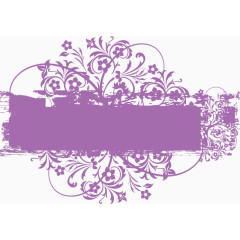 矢量紫色花纹文本框