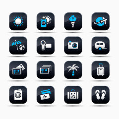 出行游玩矢量图标