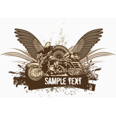 矢量摩托车印花