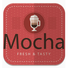 矢量粉红色焦糖玛奇朵咖啡标签