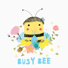 手绘小蜜蜂贺卡封面