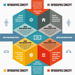 矢量彩色商务信息图