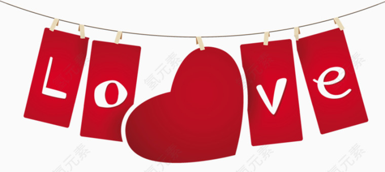 挂饰love爱心素材免抠