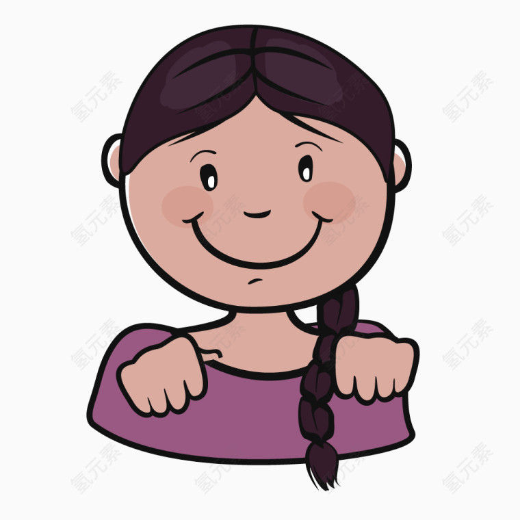 矢量头像红色乡村女孩