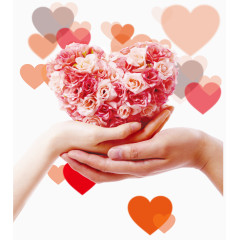 母亲节心形花型花朵卡通促销素材