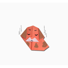 趣味折纸卡通动物生气的小狗