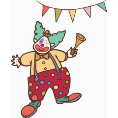 矢量吹喇叭的小丑