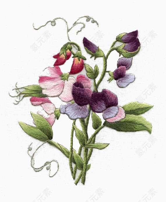 创意刺绣的花卉