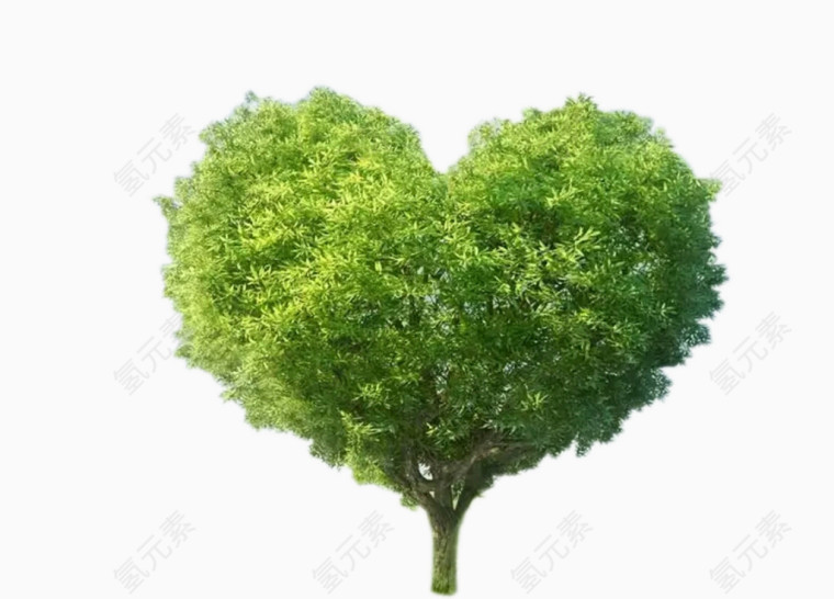 心形绿色大树植树节元素