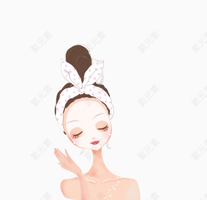 敷面膜的女孩