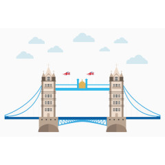 伦敦塔桥矢量图