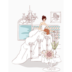 插画婚纱照