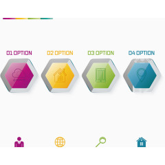 矢量创意设计六边形工作步骤图