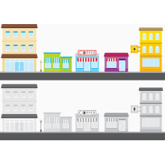 矢量图一家小咖啡店