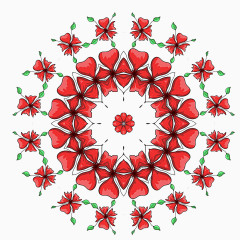 红色花朵圆形素材