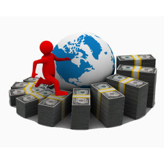 红色小人奔跑的3D元素