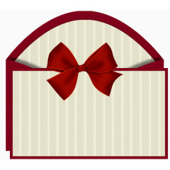 红色蝴蝶结装饰信封信纸