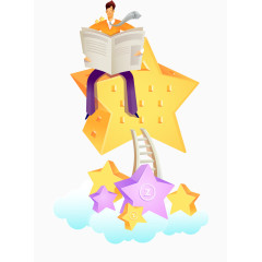 矢量图星空读报