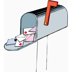 卡通蓝色信箱矢量